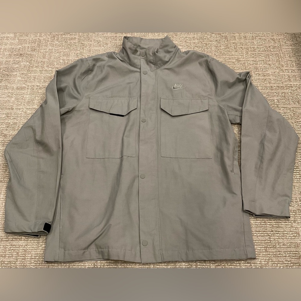Mens Nike Sportswear M65 Woven Full-Zip Jacket Grey - Large - EUC
